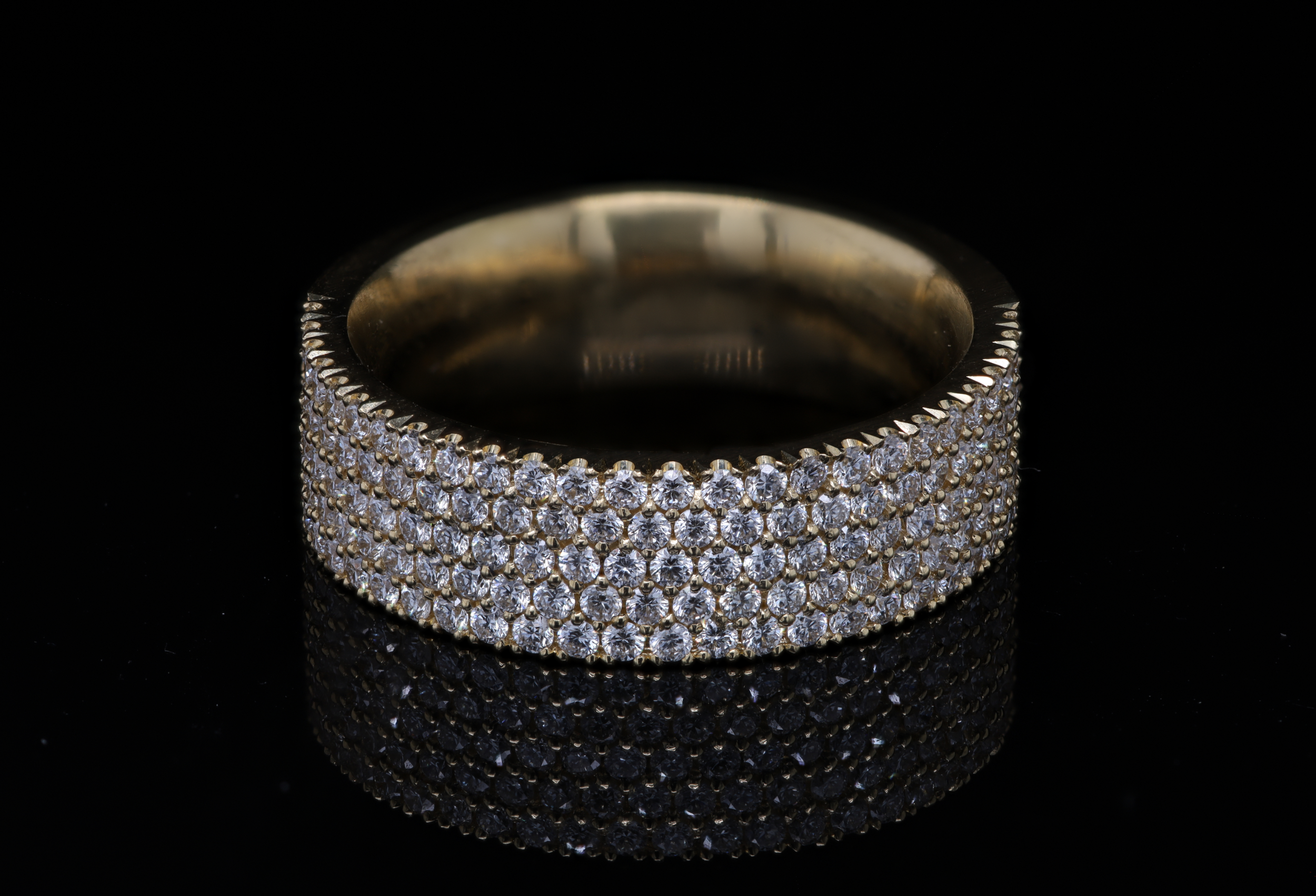 Micro pavé diamond ring