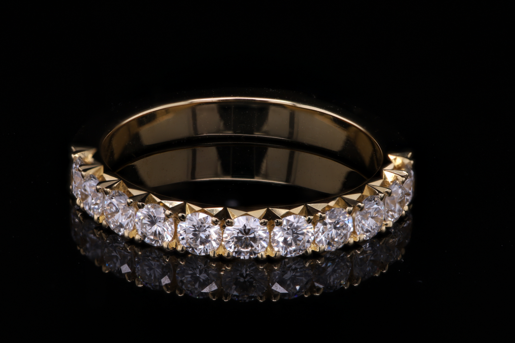 Castle set diamond ring